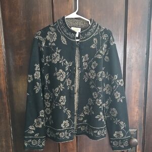 Floral Black and Gold Women's Jacket